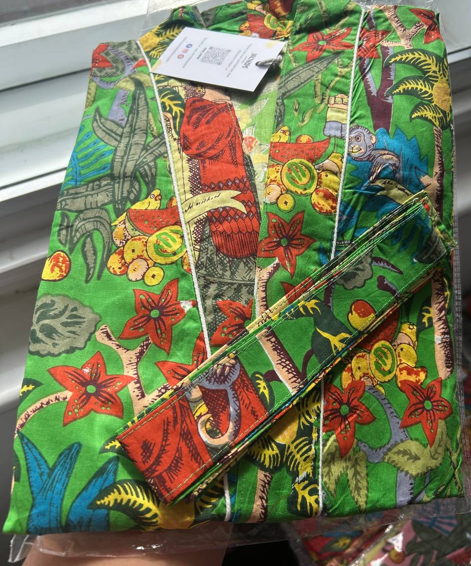 KIMONO ROBE WITH TIE MULTIPLE COLORS