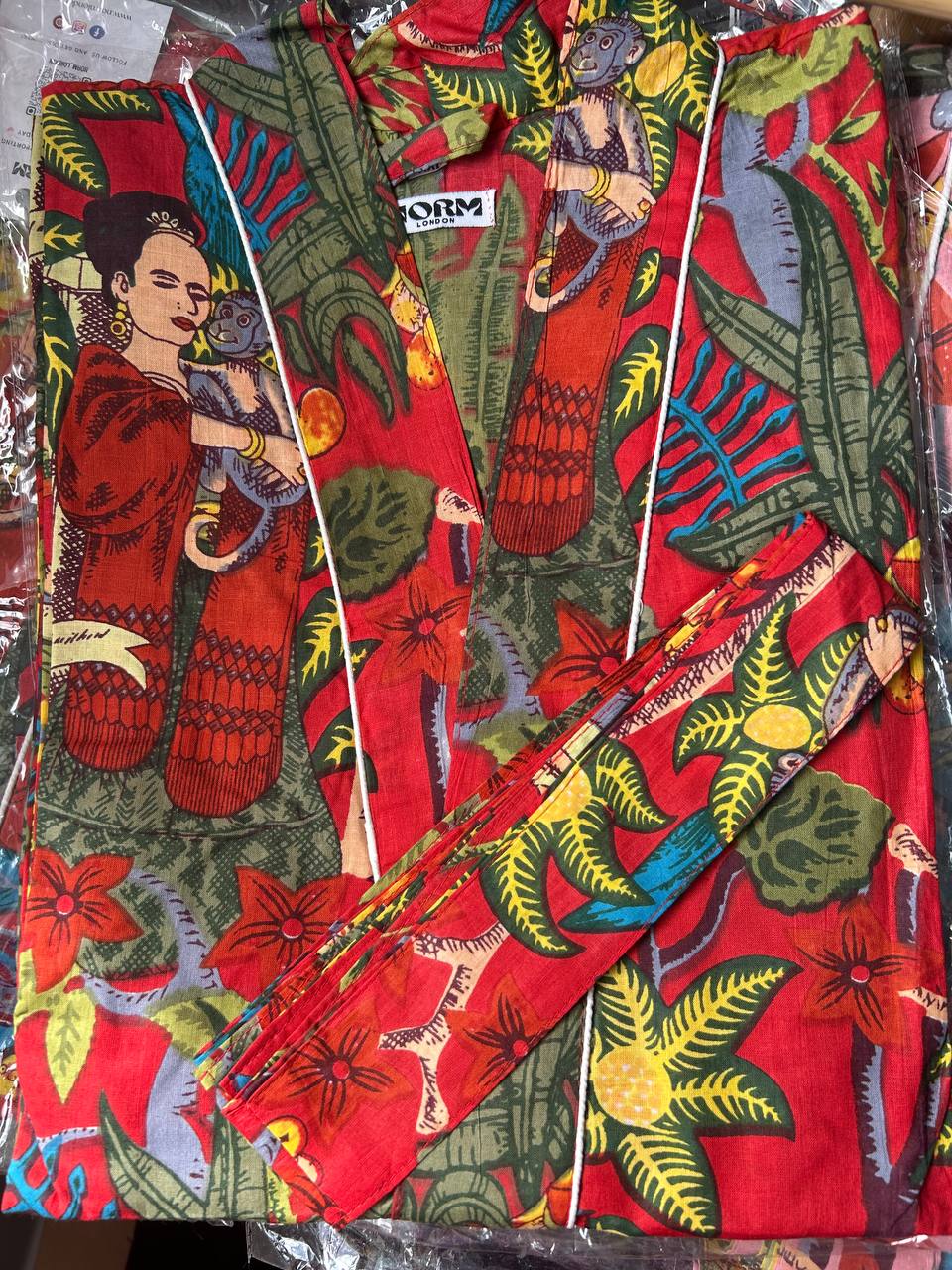 KIMONO ROBE WITH TIE MULTIPLE COLORS