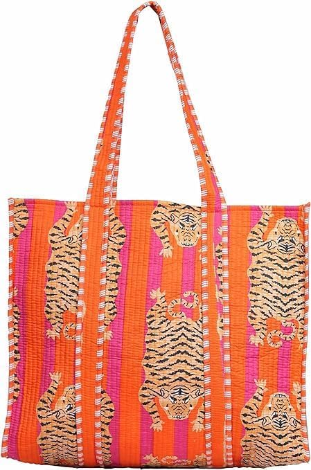 orange tiger bag Reversible Tote bag/weekend bag