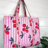 Cherry bag Reversible Tote bag/weekend bag