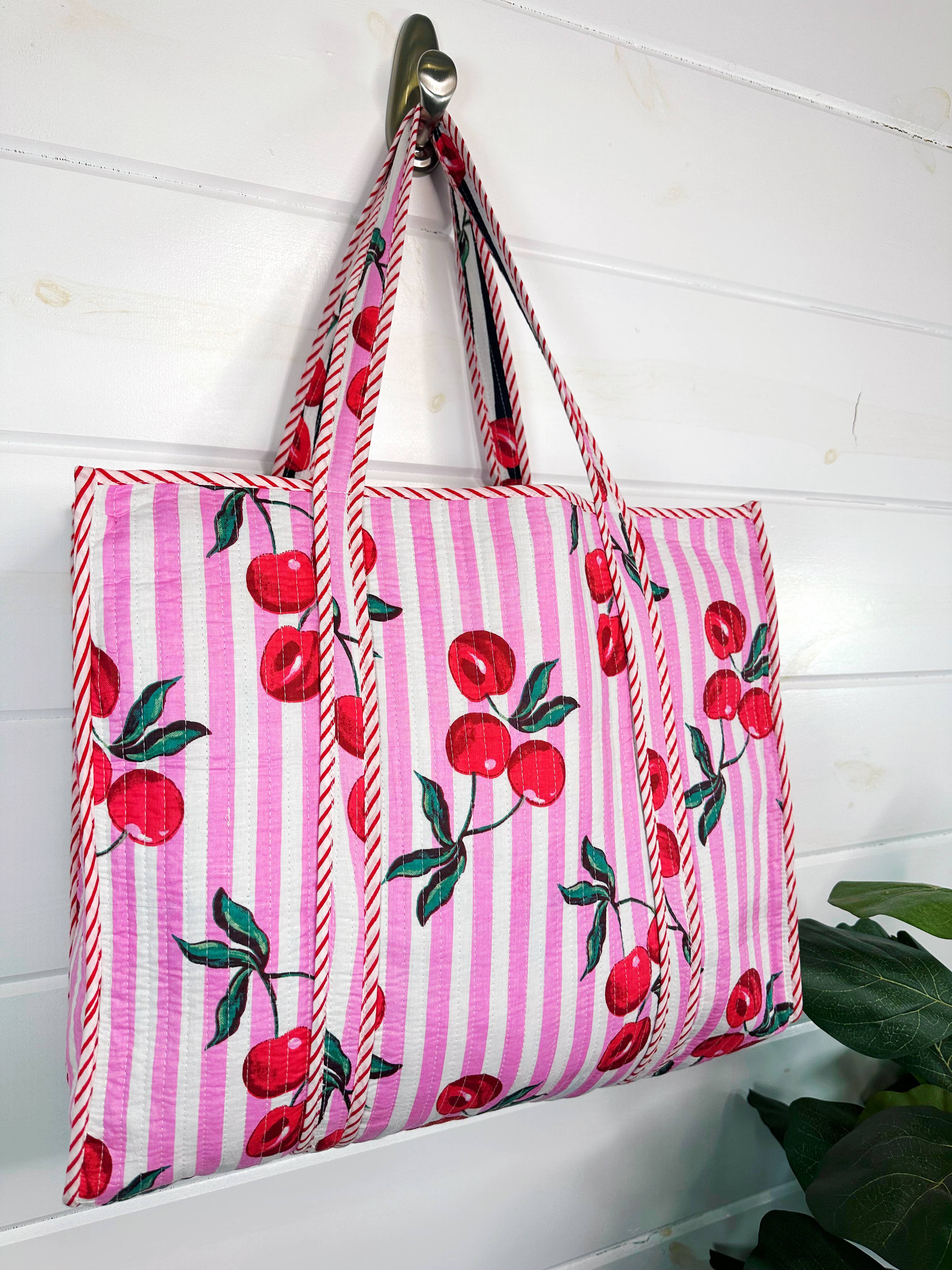 Cherry bag Reversible Tote bag/weekend bag