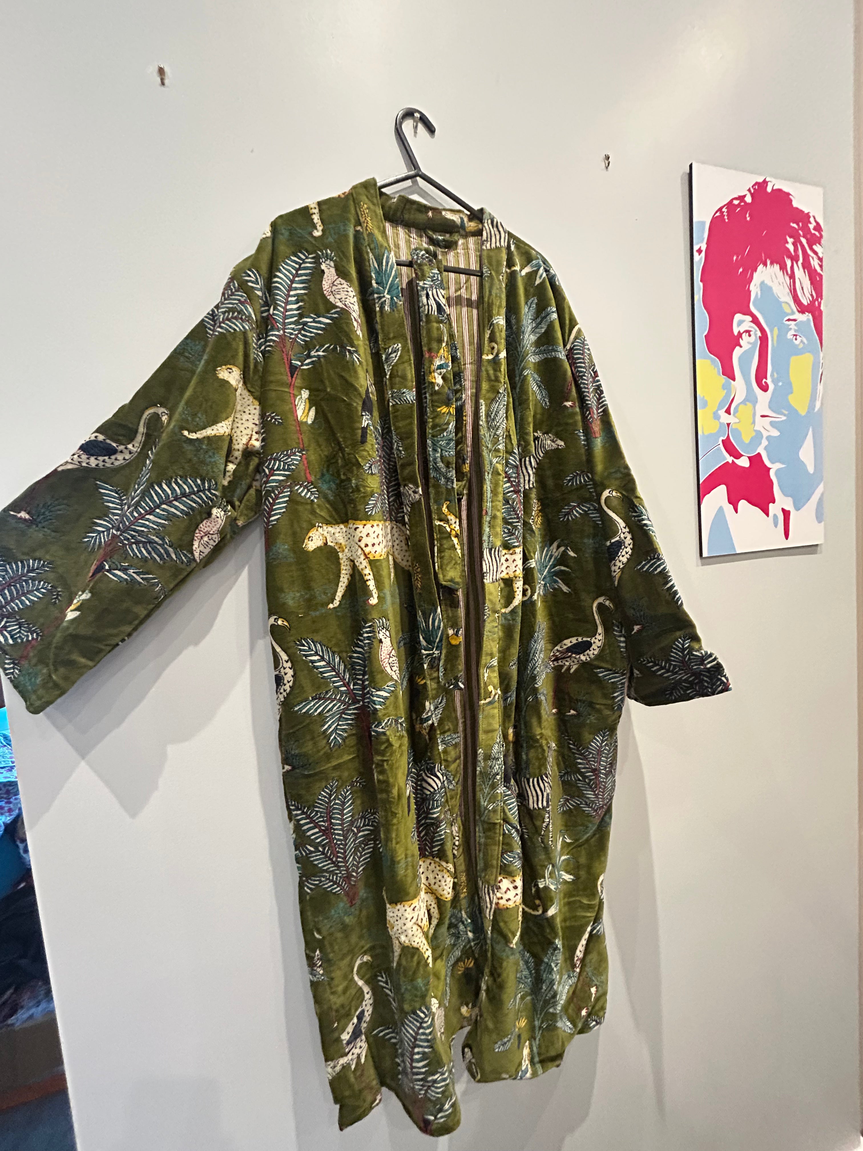 Jungle Print Velvet Robe