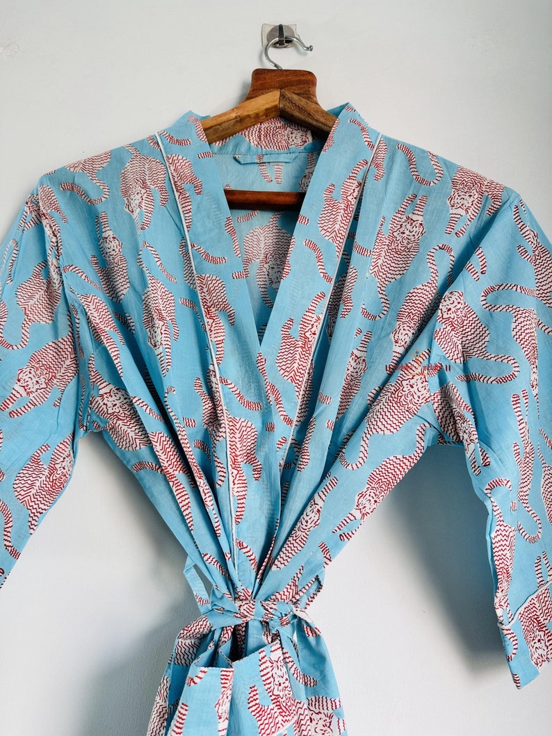Tiger Print Cotton Robe