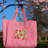 Pistachio Tulip Reversible Tote bag/weekend bag