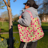 Pistachio Tulip Reversible Tote bag/weekend bag