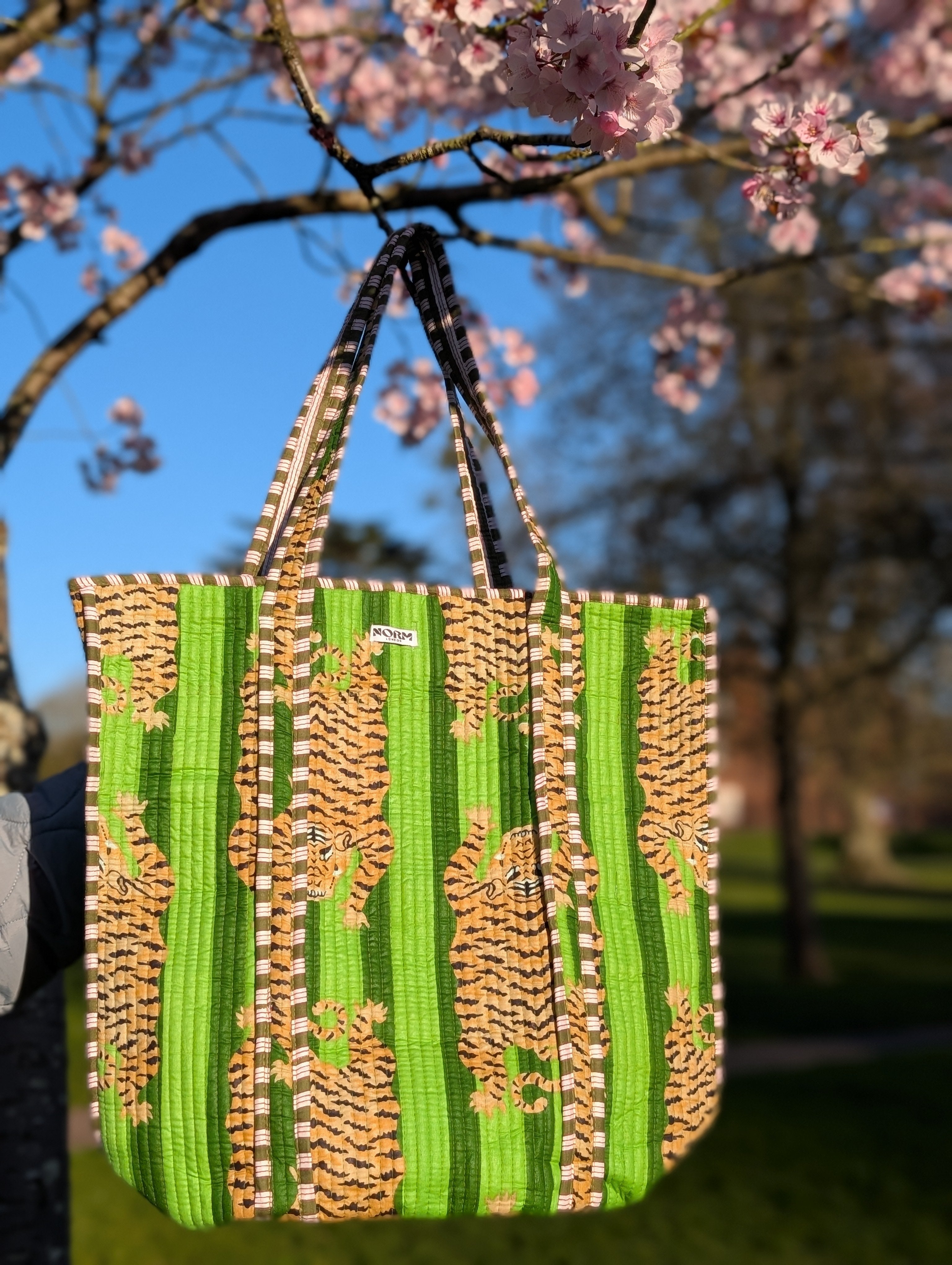 Green Zipper Tote bag/weekend bag