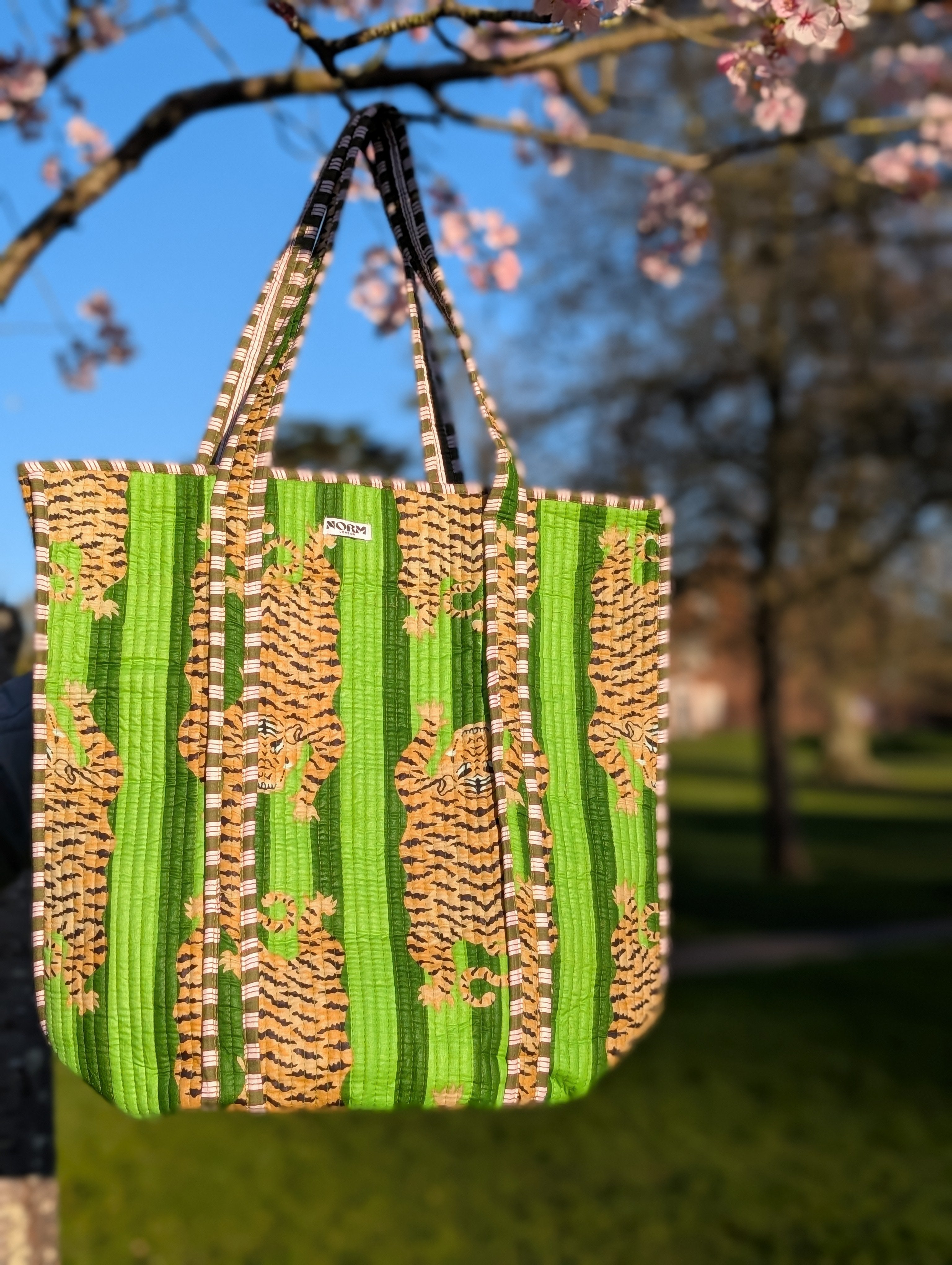 Green Zipper Tote bag/weekend bag