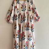 Cream roses summer dress