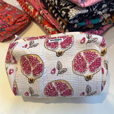 Cream pomegranate wash bag