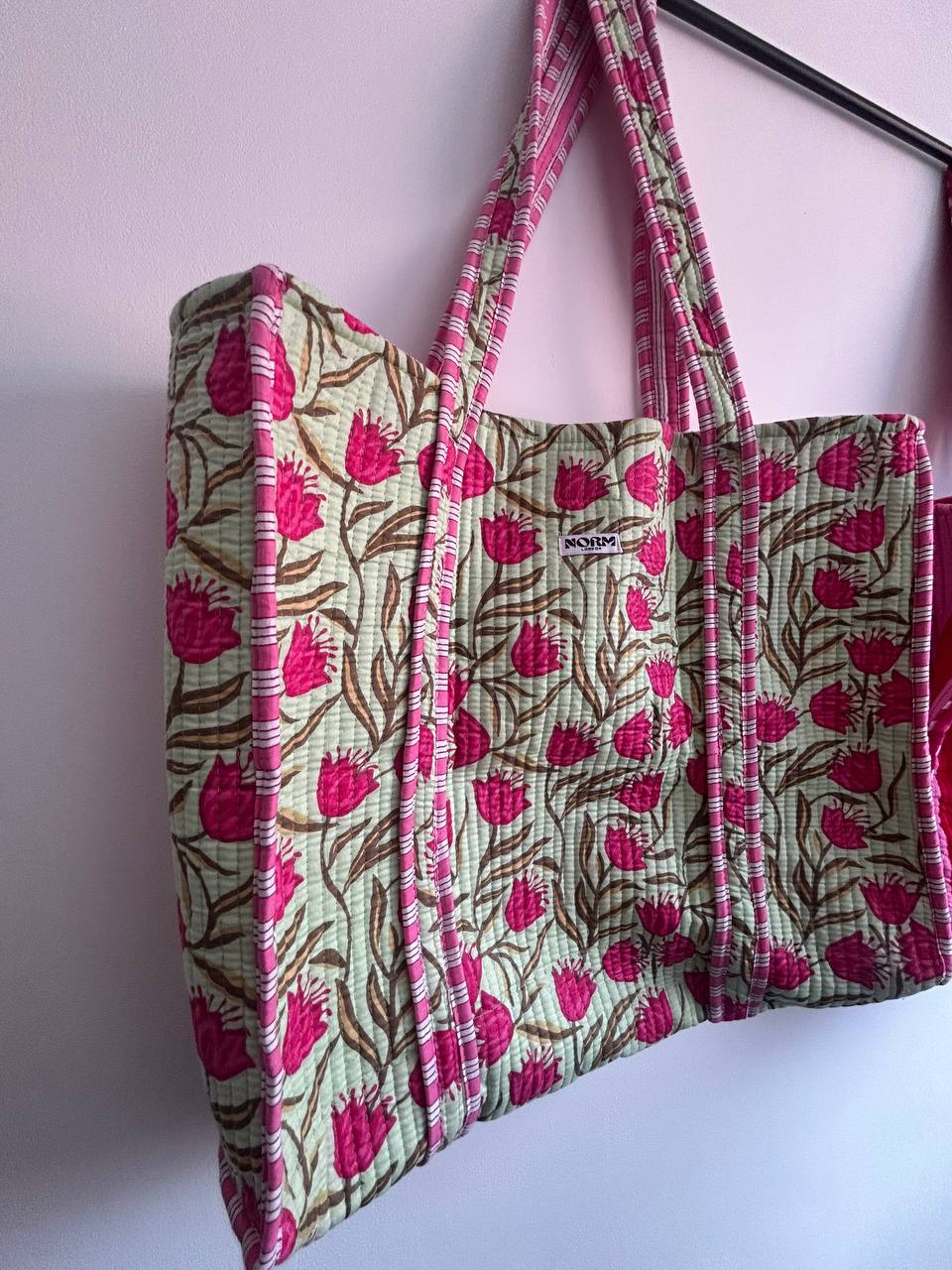 Pink Stripes Reversible Tote bag