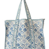 Blue/Pink shell bag Reversible Tote bag/weekend bag