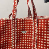 Red Checkered Reversible Tote bag
