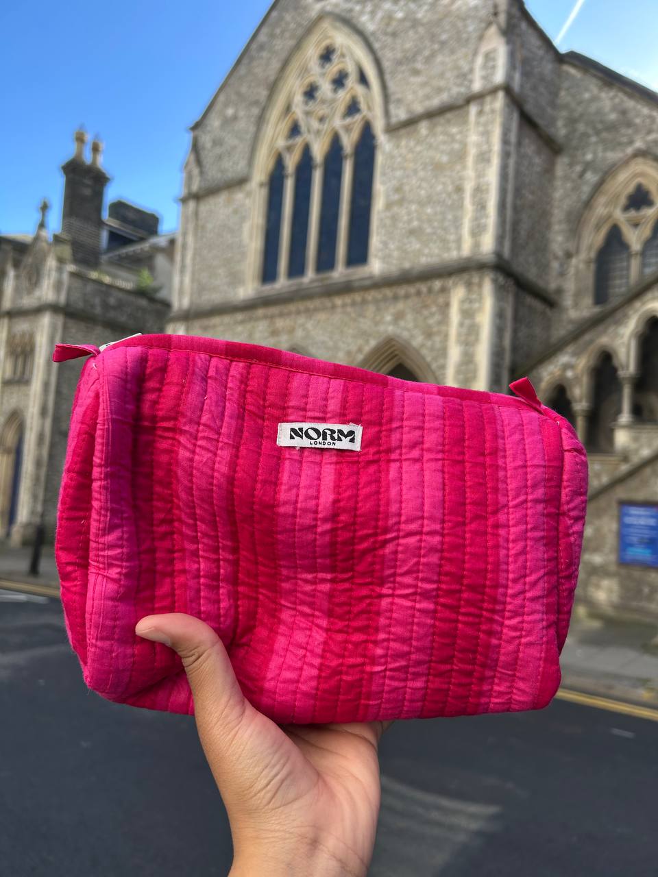 PINK STRIPES WATERPROOF MAKEUP BAG LIMITED STOCKS