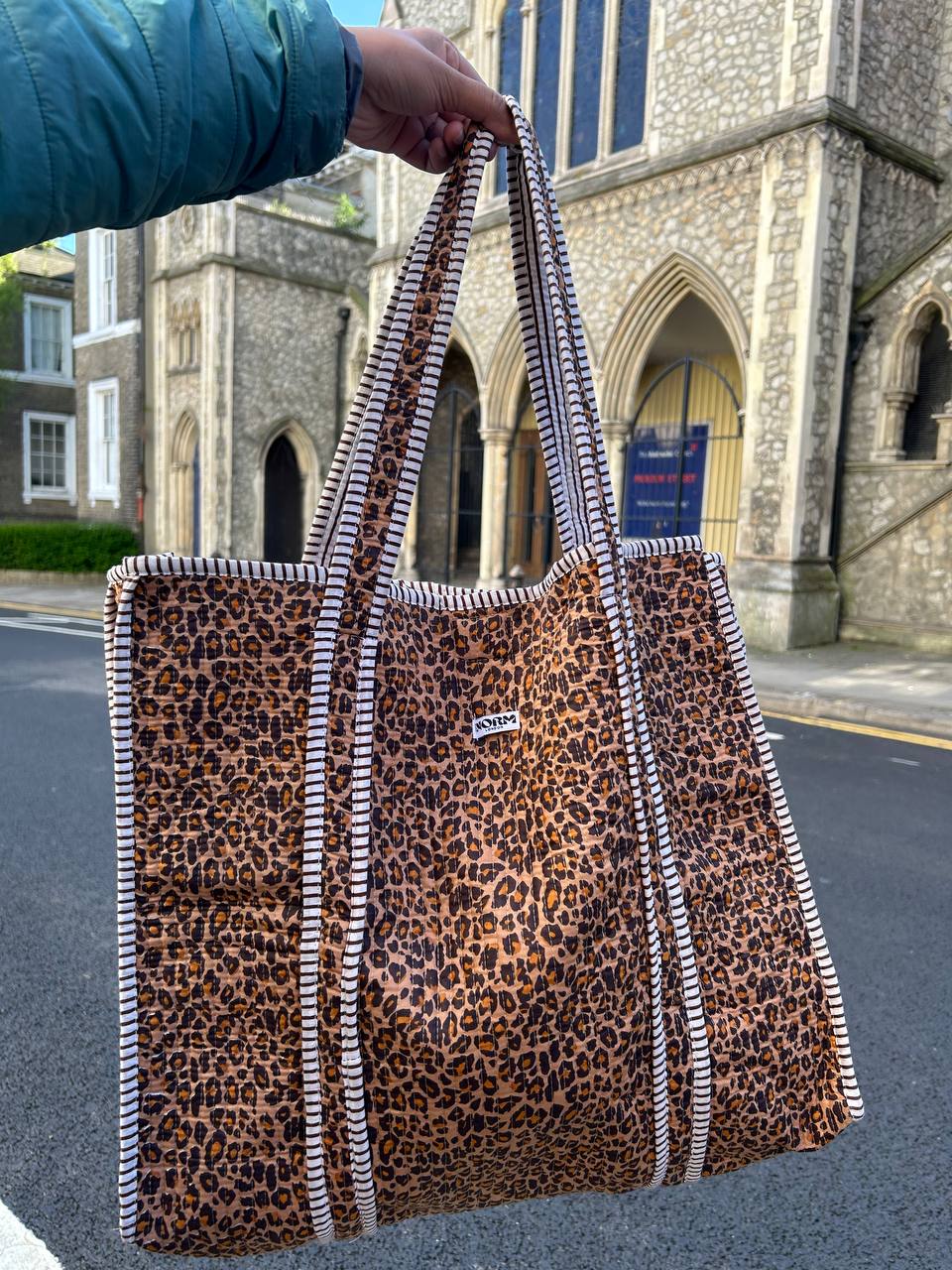 Leopard Print Reversible Bag
