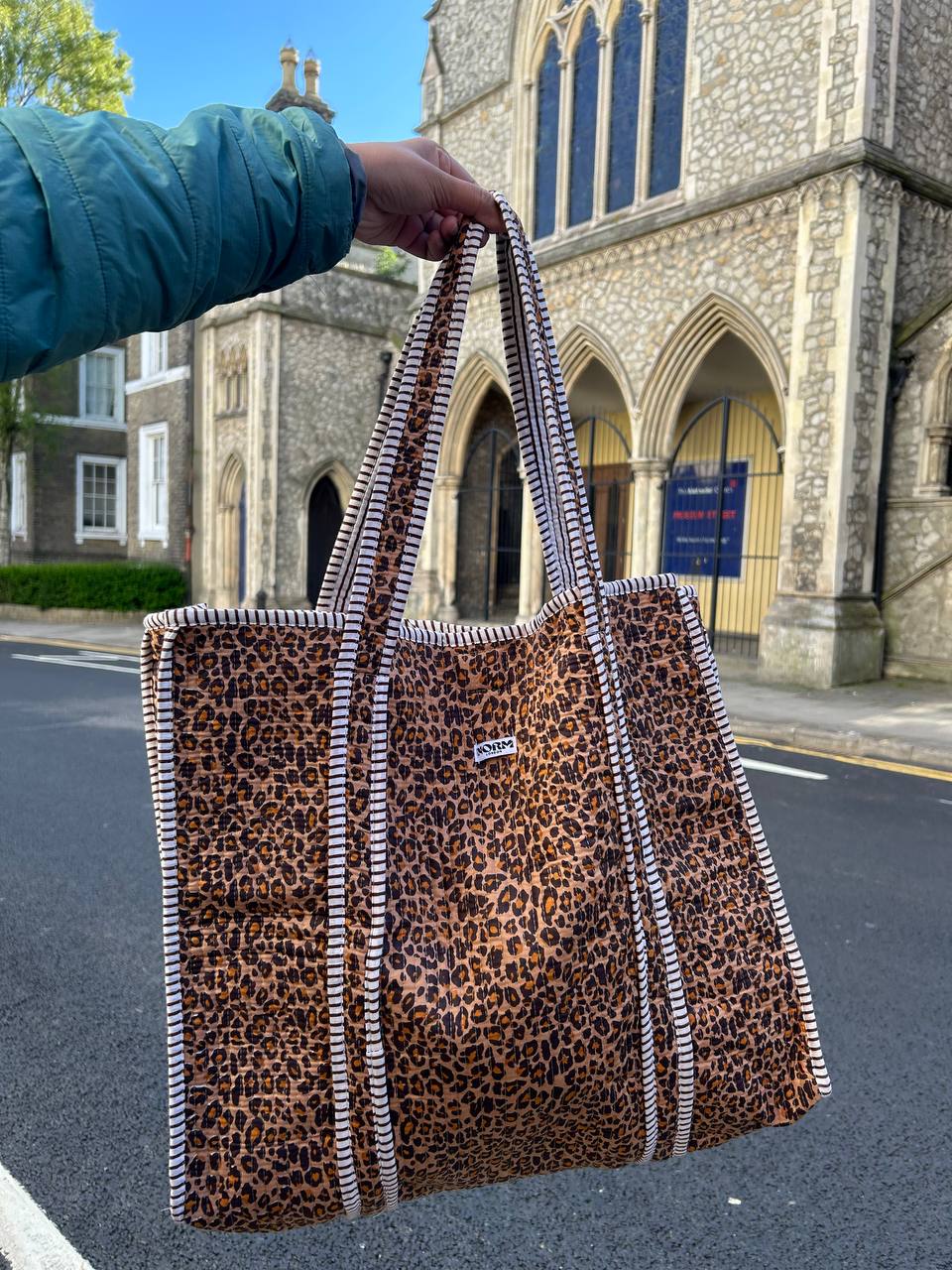 Leopard Print Reversible Bag
