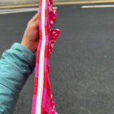 FRILL PURSE PINK STRIPES