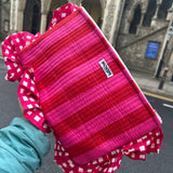 FRILL PURSE PINK STRIPES
