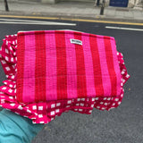 FRILL PURSE PINK STRIPES