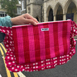FRILL PURSE PINK STRIPES