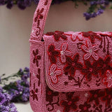 Pink Flowers Beaded bag