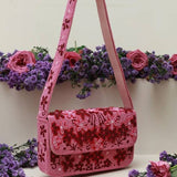 Pink Flowers Beaded bag