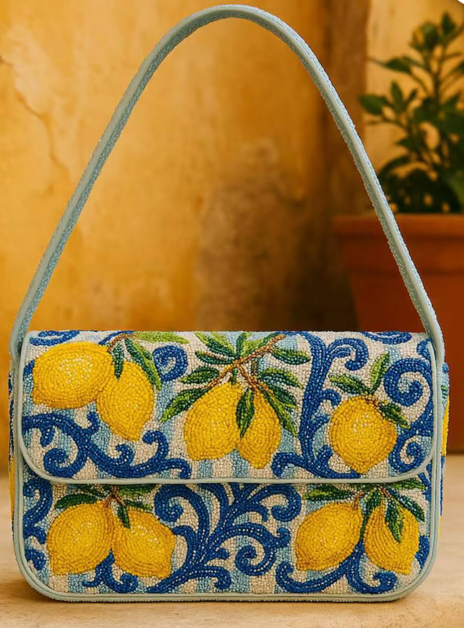 Lemon Beaded bag
