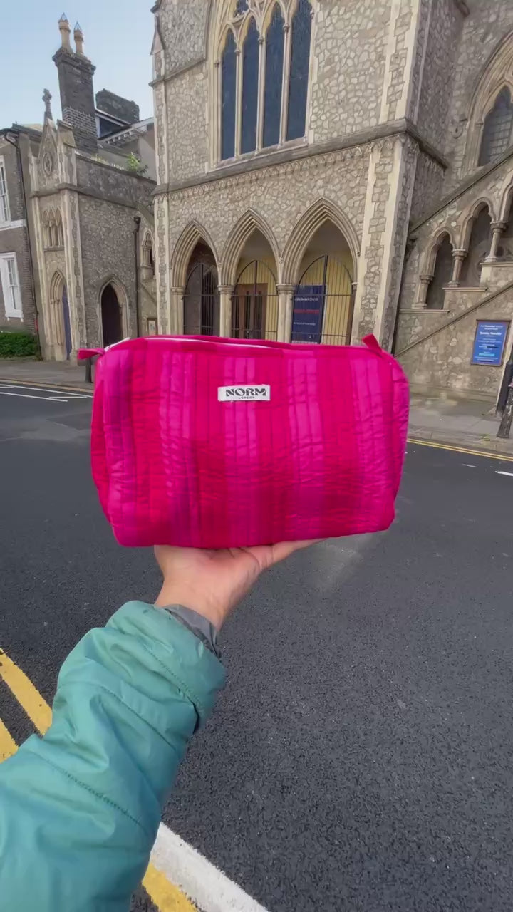 PINK STRIPES WATERPROOF MAKEUP BAG LIMITED STOCKS