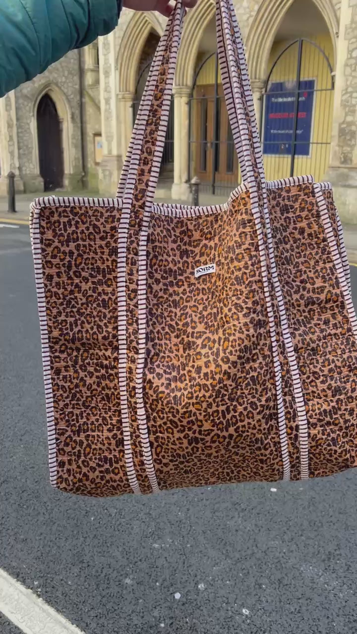 Leopard Print Reversible Bag