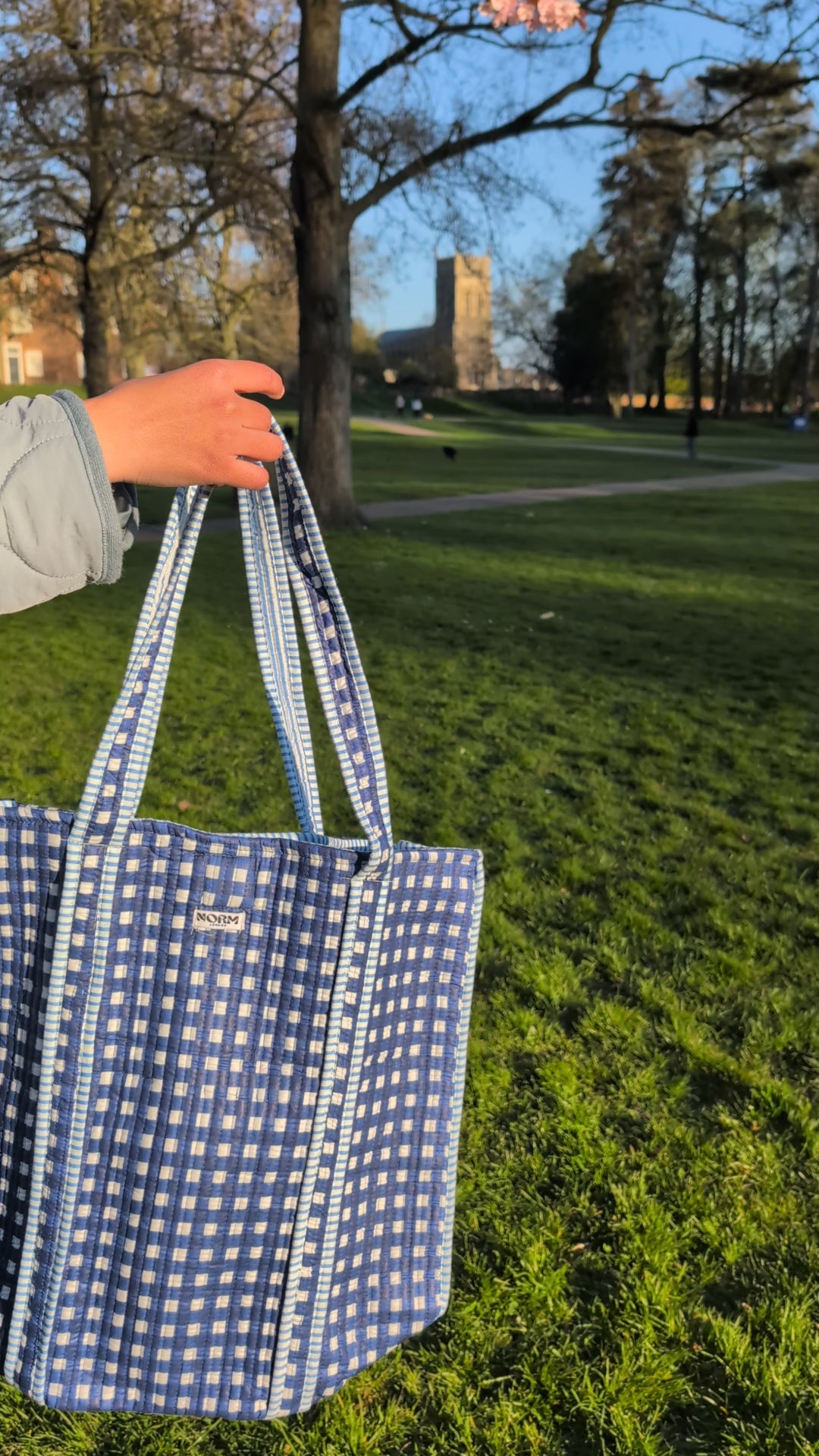 BLUE CHECK REVERSIBLE BAG