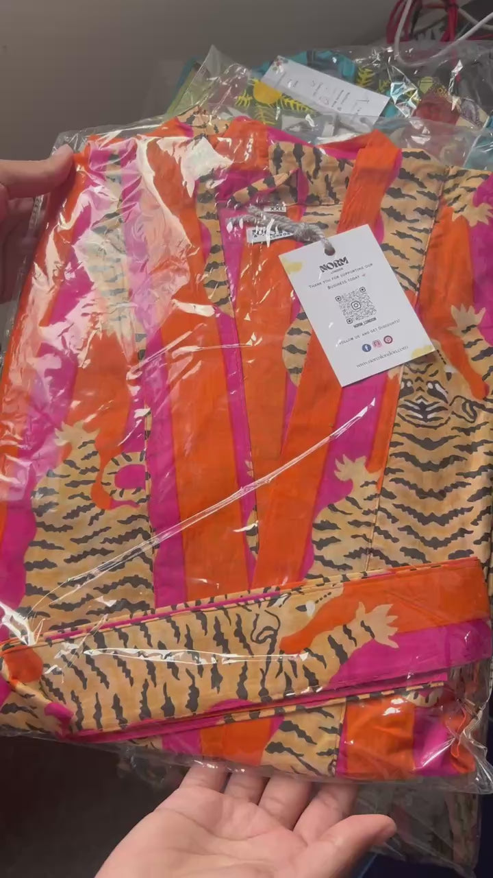 KIMONO ROBE WITH TIE MULTIPLE COLORS
