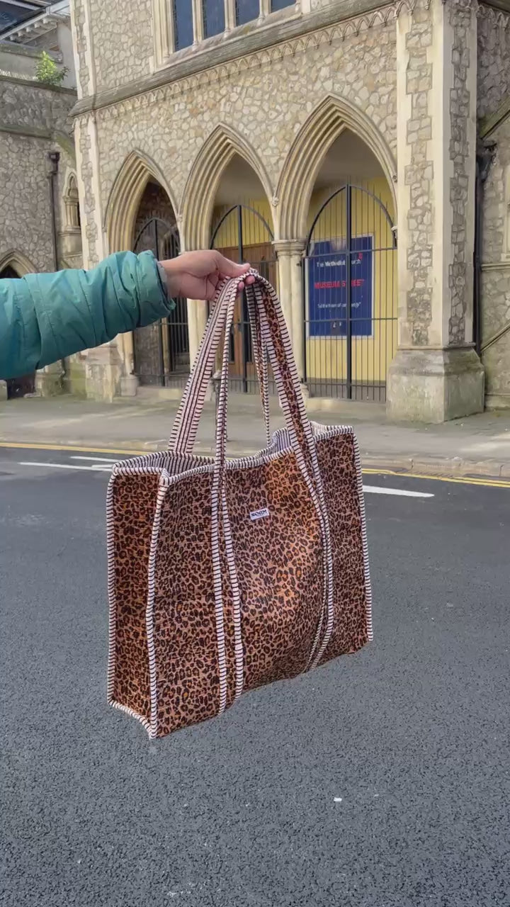 Leopard Print Reversible Bag